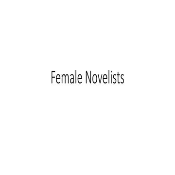 FEMALE NOVELIST OF VICTORIAN AGE