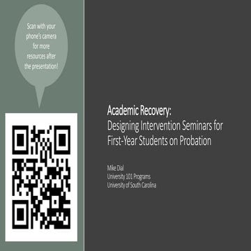Academic Recovery: Designing Intervention Seminars for Students on Probation