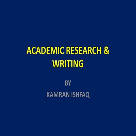Academic research and writing