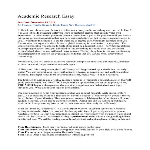 Academic research essay