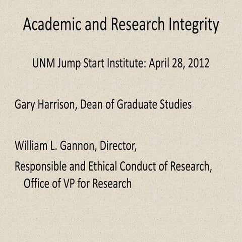Academic Research Integrity