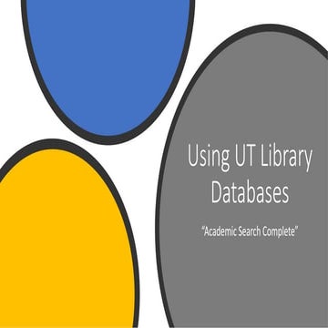 Using UToledo Library Databases