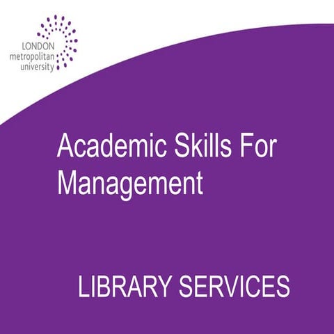Academic skills for management