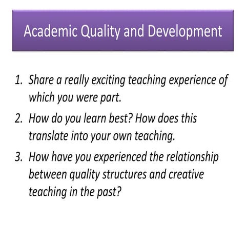 Academic Staff Induction (Sept 2015)