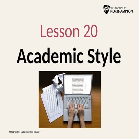 Academic Style English for Academic Purposes | PPTX
