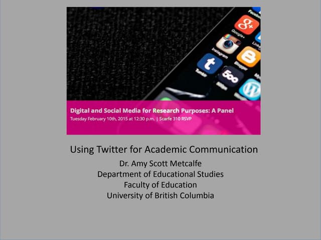 Using Twitter for Academic Communication