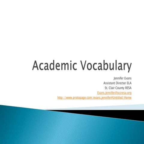 Academic vocabulary lesson plan