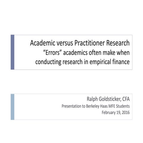 Academic vs practitioner research