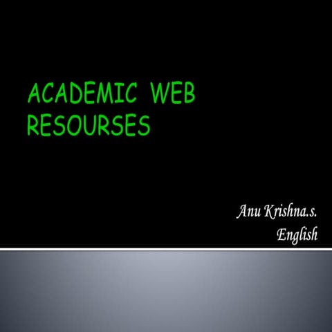 Academic web resources   