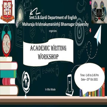 Academic Writing Workshop October 2021