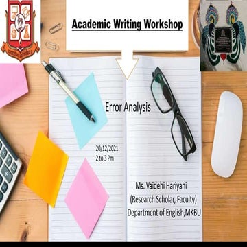 Academic Workshop Semester 1  December 2021