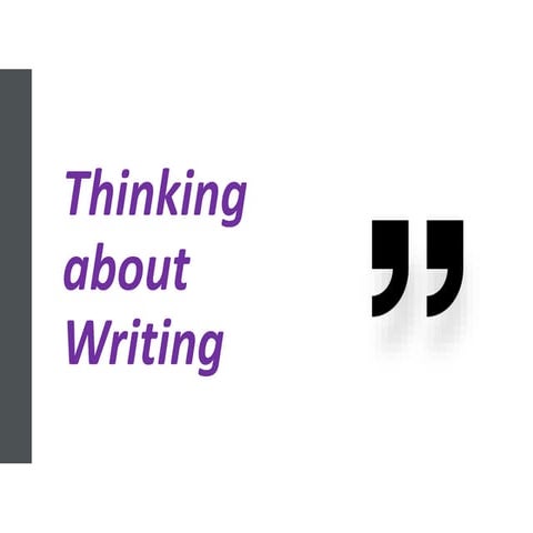 106 slides 2 2013: Writing as Thinking | PPT
