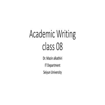 Academic Writing (Punctuation ) class 06