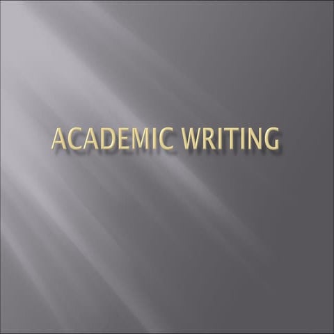 Essentials of Academic Writing