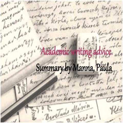 Academic writing advice powerpoint