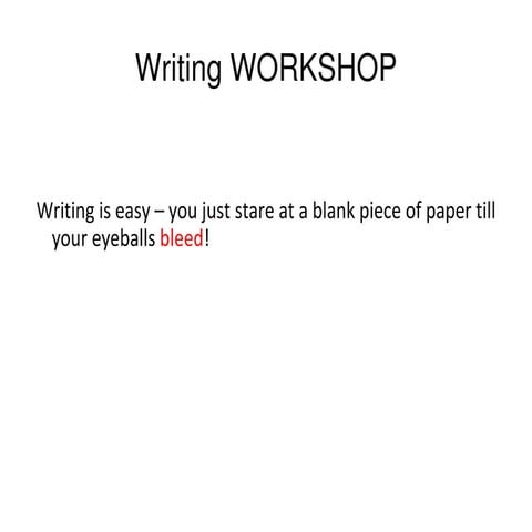 Academic writing workshop student quotes (PG Cert 2011/12 Sem B)