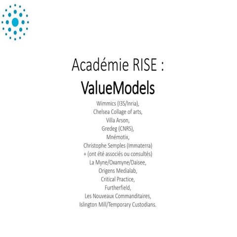 Présentation du projet ValueModels (Académie 1 de l'Idex UCA JEDI)