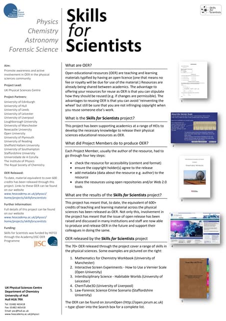Academy Conference 2010 - Skills for Scientists poster