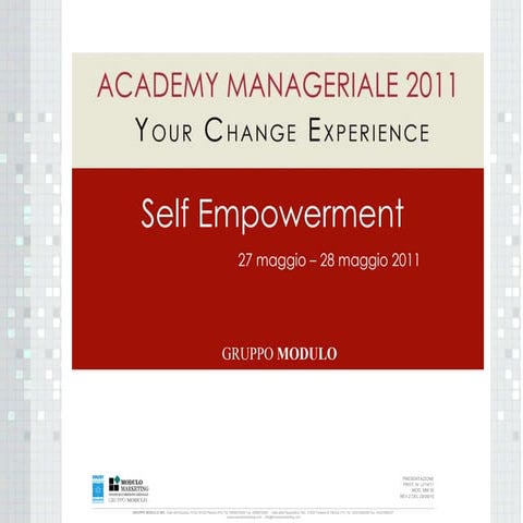 Academy manageriale 2011 Self Empowerment | PPT