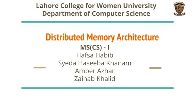  distributed memory architecture/ Non Shared MIMD Architecture