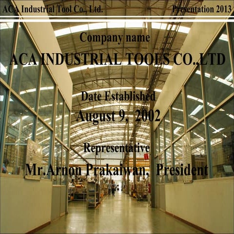 ACA Industrial Tool Capabilities & Client Presentation | PPT