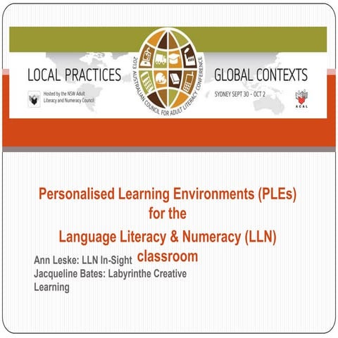 PLEs for LLN Presentation ACAL Conference October 2013