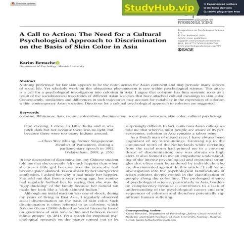 Colorism and socioeconomic status | PPTX