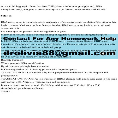 A cancer biology topic Describte how ChIP (chromatin immunoprecipit.pdf