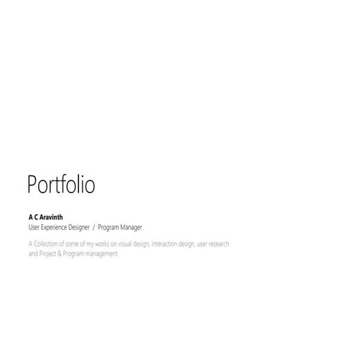 A C Aravinth - Portfolio