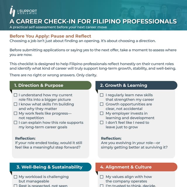 A Career Check‑In for Filipino Professionals | PDF