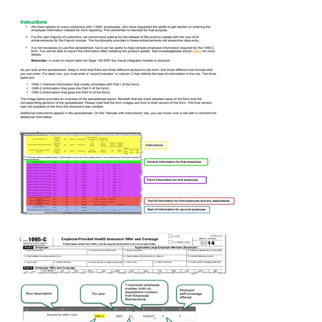 Sage 100 ERP ACA Reporting Worksheet