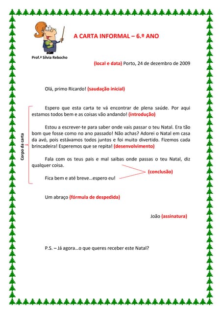Modelo de carta formal e informal com exemplos | PPT