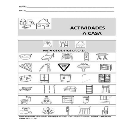 A casa atividades arasaac