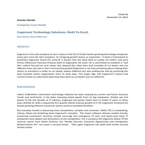 A Case - Cognizant - Built to Excel