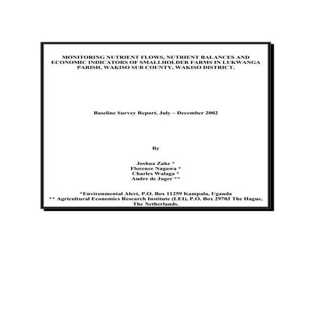 Farm Nutrient Monitoring: A case of Wakiso District, Central Uganda.