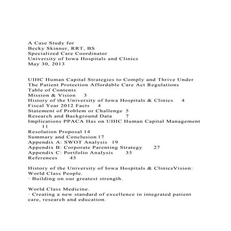 A Case Study forBecky Skinner, RRT, BSSpecialized Care Coo.docx