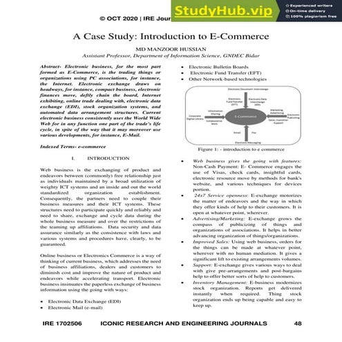 A Case Study  Introduction To E-Commerce