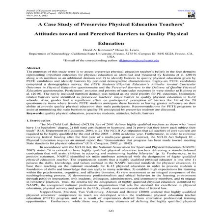 A case study of preservice physical education teachers’ attitudes ...