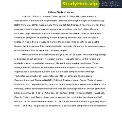 A Case Study Of Yahoo | PDF