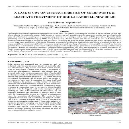 A case study on characteristics of solid waste & leachate treatment of ...