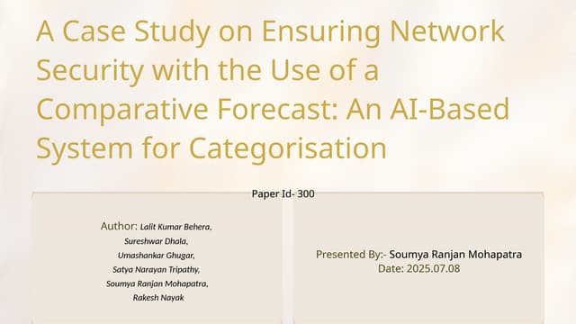 A Case Study on Ensuring Network security with the use of a comparative forec...