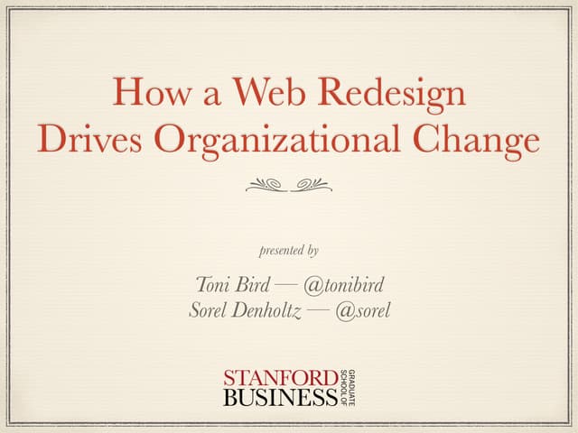 How a Web Redesign  Drives Organizational Change: A Cautionary Tale