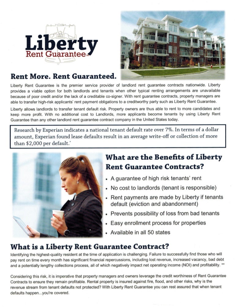 Liberty Rent GuaranteeAlan Bernard Flyer