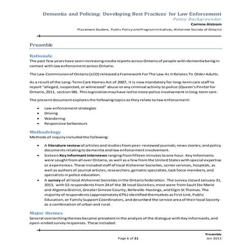 WRITING SAMPLE ADRD and policing policy backgrounder | DOCX