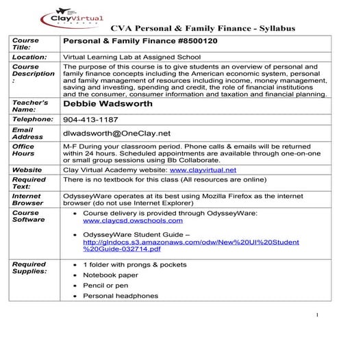 Acbsi syllabus - Wadsworth