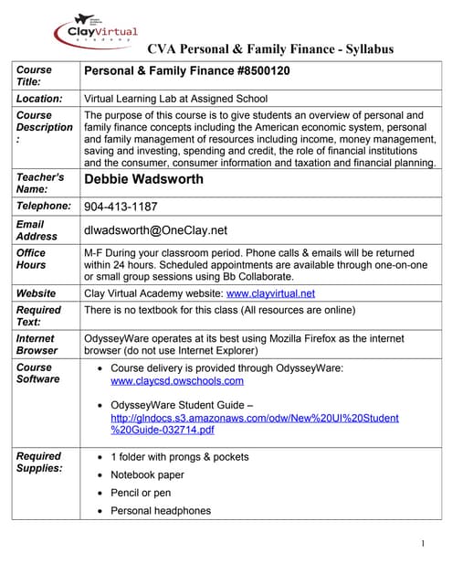 Acbsi syllabus - Wadsworth