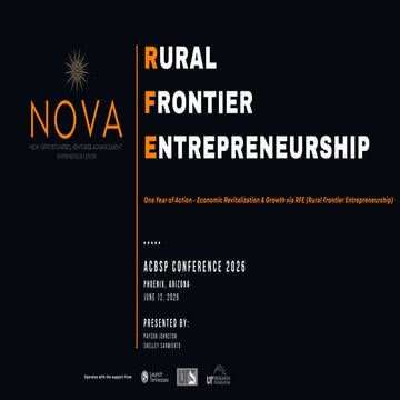 One Year of Action - Economic Revitalization & Growth via RFE (Rural ...