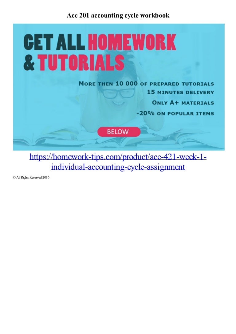 Essay acc 201 accounting cycle workbook instructions 07 picture