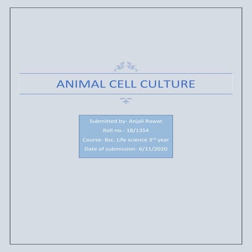 Animal cell culture 
