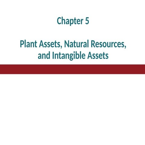 Accounting for plant asse, Natural resource and Intangable asset